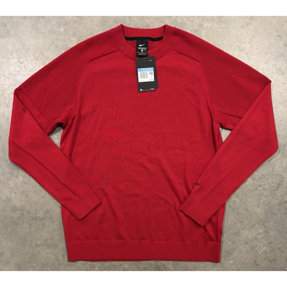 Nike Tiger Woods TW Golf Sweater Wool Blend Red Men’s Medium CU9782-687 NWT $130